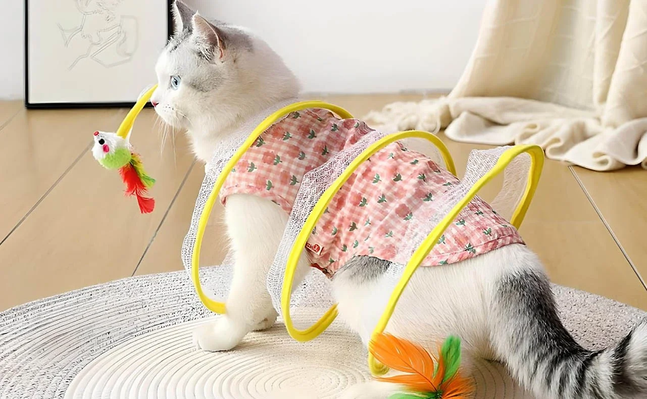 Cat Tunnel Toy with Peek Holes