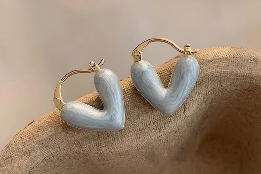 Silver Heart Stud Earrings